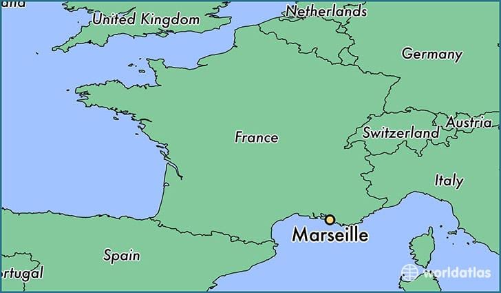 visa Marseille i frankrike karta