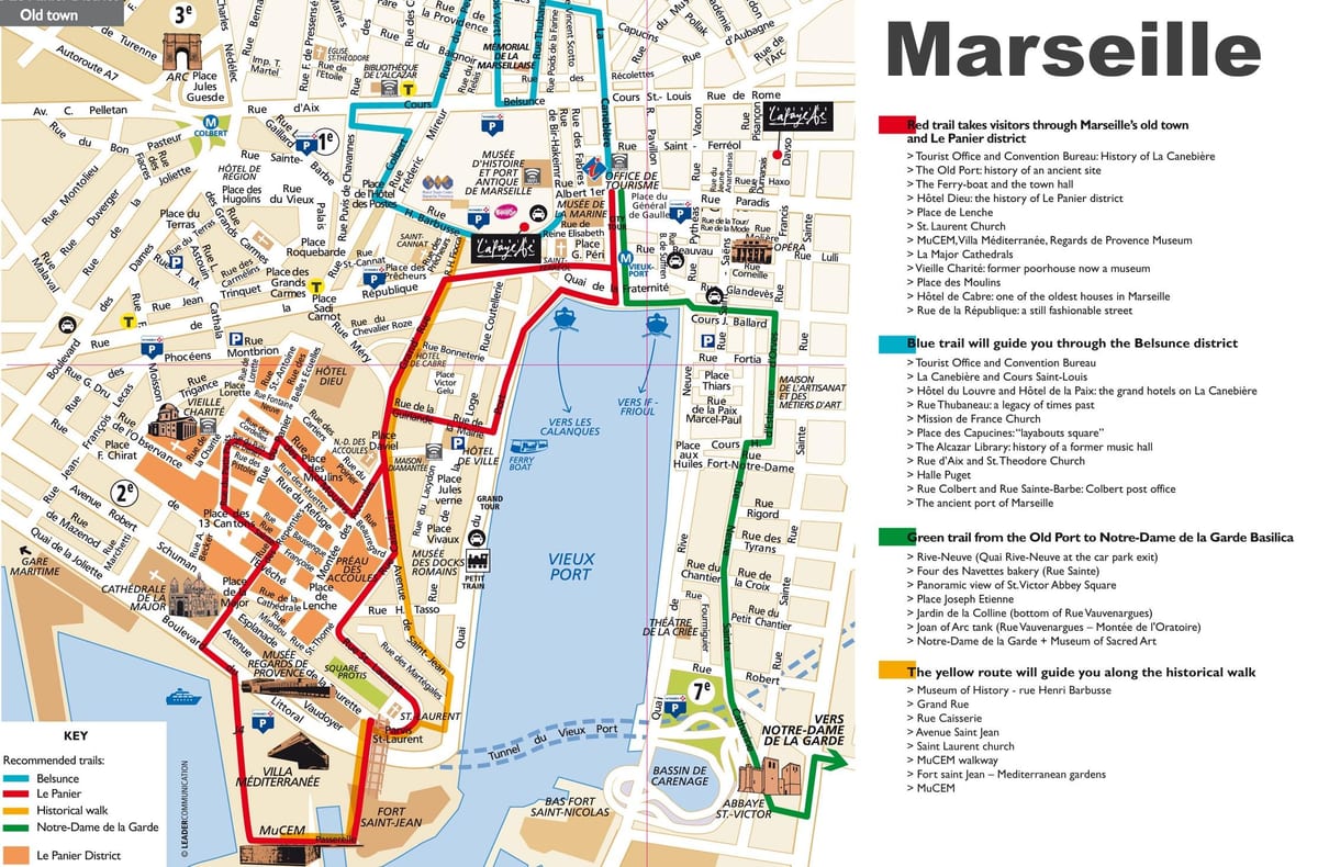 karta över Marseille rundvandring