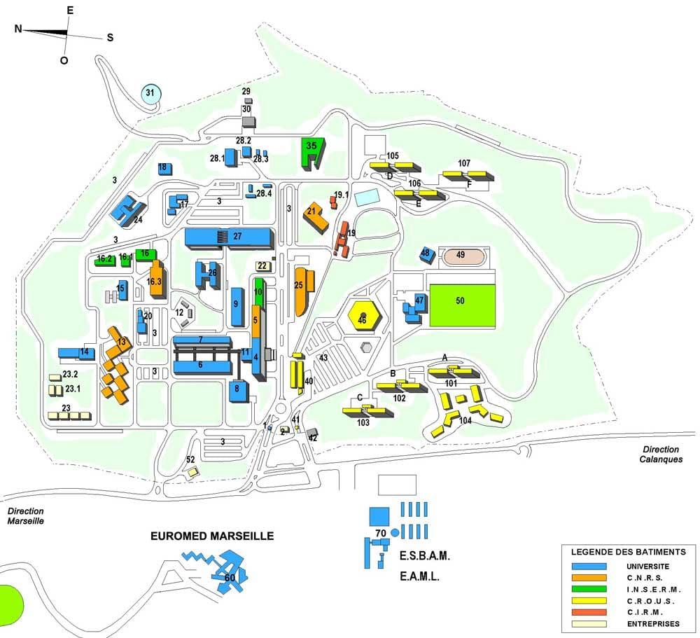 karta över Marseille skolan