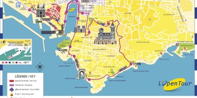Marseille hop on hop off buss rutt karta