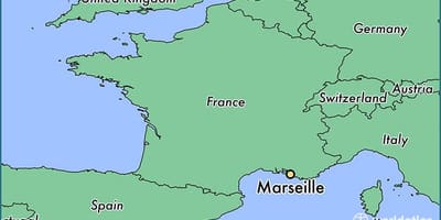 Visa Marseille i frankrike karta