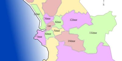 Karta arrondissementet i Marseille