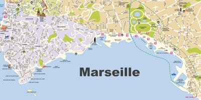 Marseille stränder karta