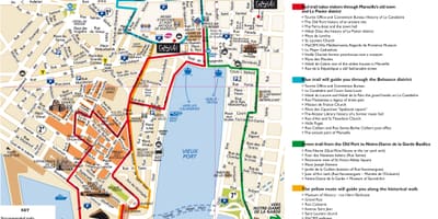 Karta över Marseille rundvandring