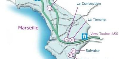Karta över Marseille sjukhus