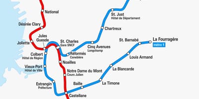 Karta över Marseille tunnelbana